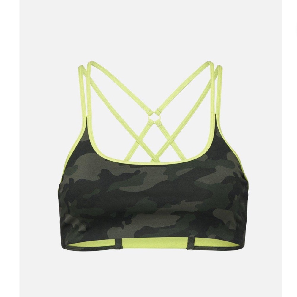 ALL ACCESS Green and Black Sports Bra Medium Support